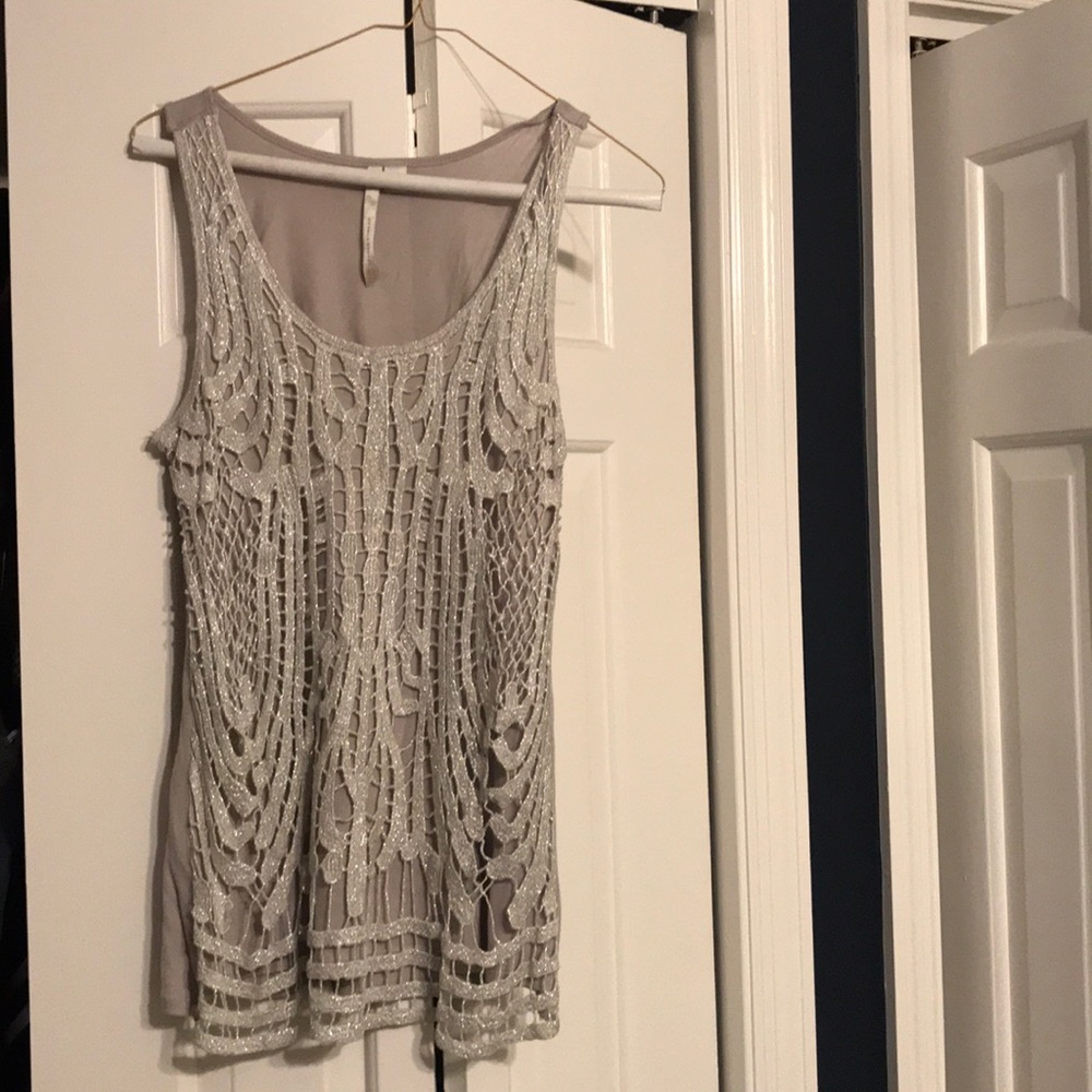 Lauren Conrad silver sparkle top